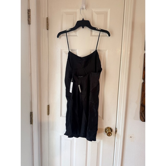 ANINE BING Chloe Black Silk Rayon Mini Slip Dress Size Large - Picture 4 of 4
